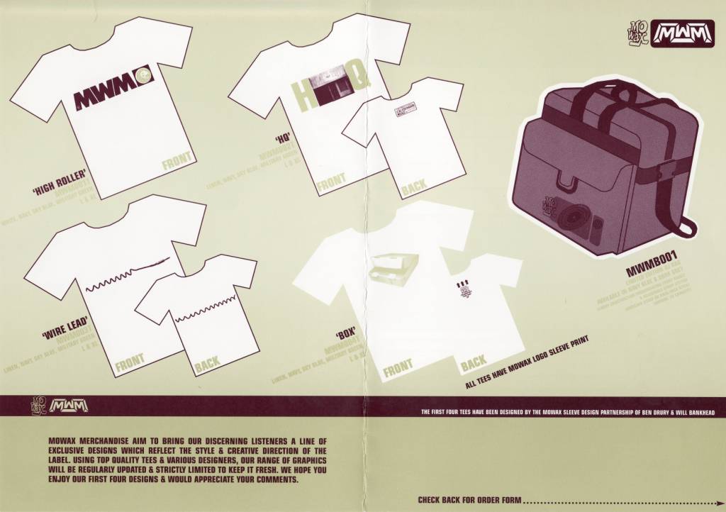 MoWax Merch Catalogue 1996